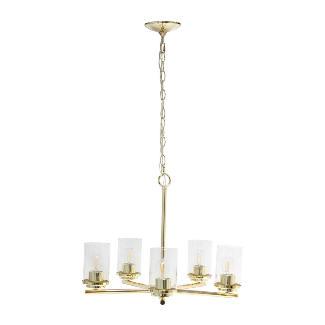 5-Light 20.5" Classic Contemporary Clear Glass/Metal Hanging Pendant  - Lalia Home