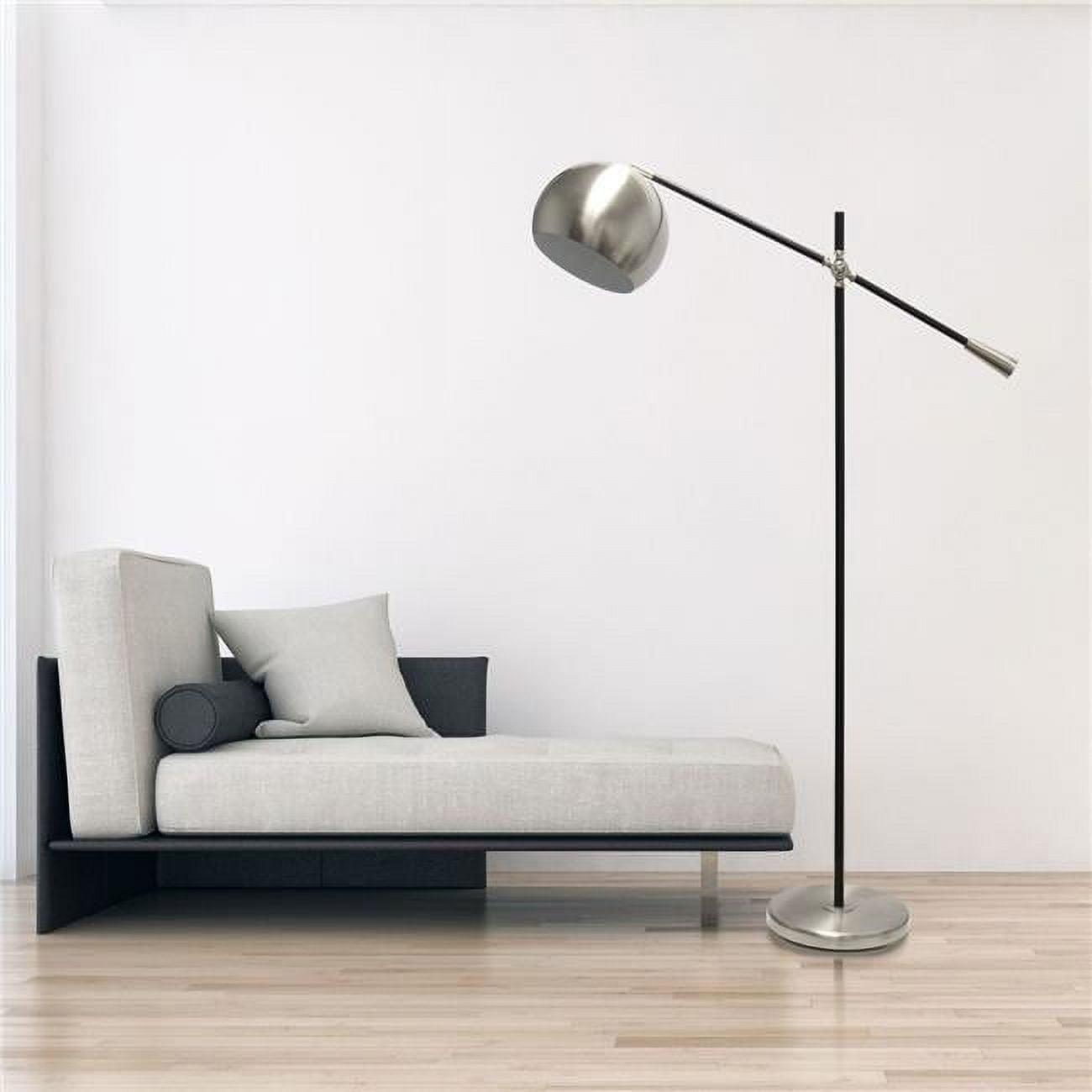 Edison Adjustable Gray 58'' Industrial Floor Lamp with Dome Shade