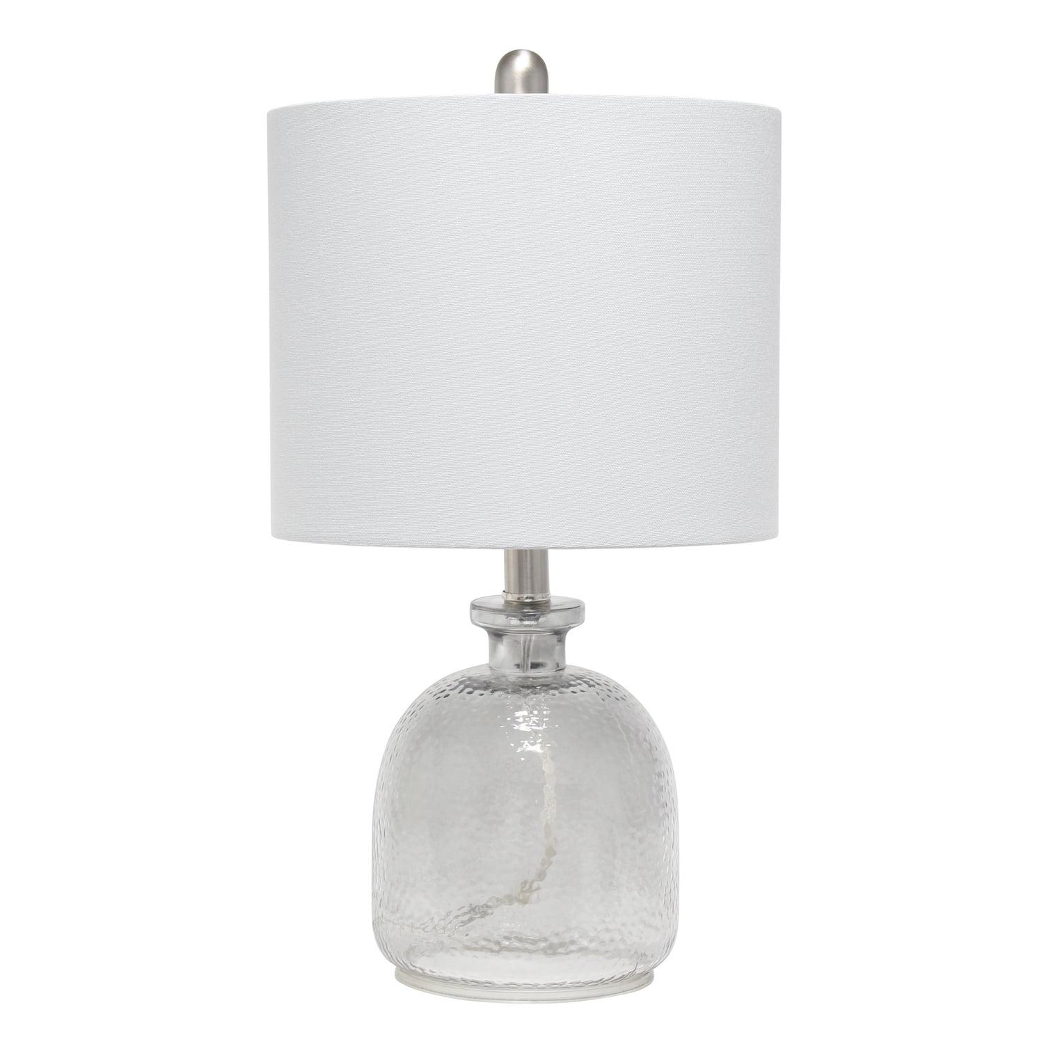 Hammered Glass Jar Table Lamp with Linen Shade - Lalia Home