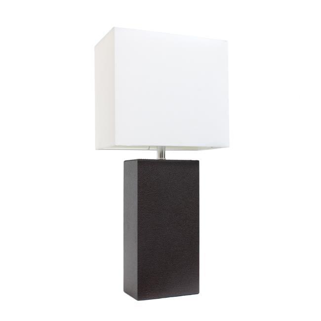 Lalia Home Lexington 21" Leather Base Table Lamps with Fabric Shade