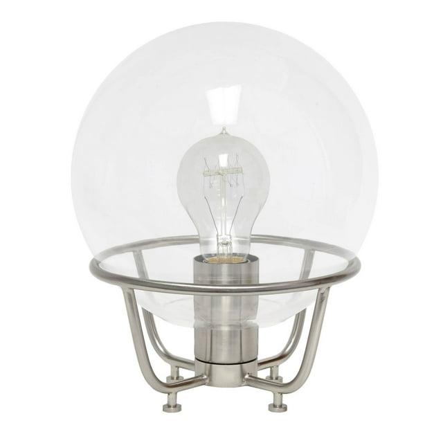 Old World Globe Glass Table Lamp Silver - Lalia Home: Brushed Nickel, No Assembly Required, UL Listed