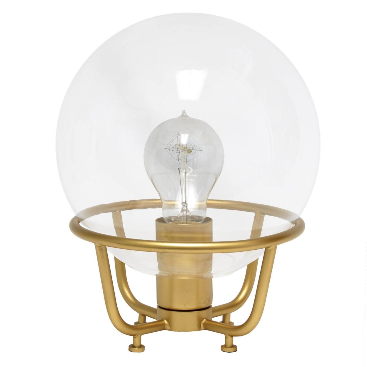 Old World Globe Glass Table Lamp Matte Gold - Lalia Home: Small, Industrial Look, No Assembly Required