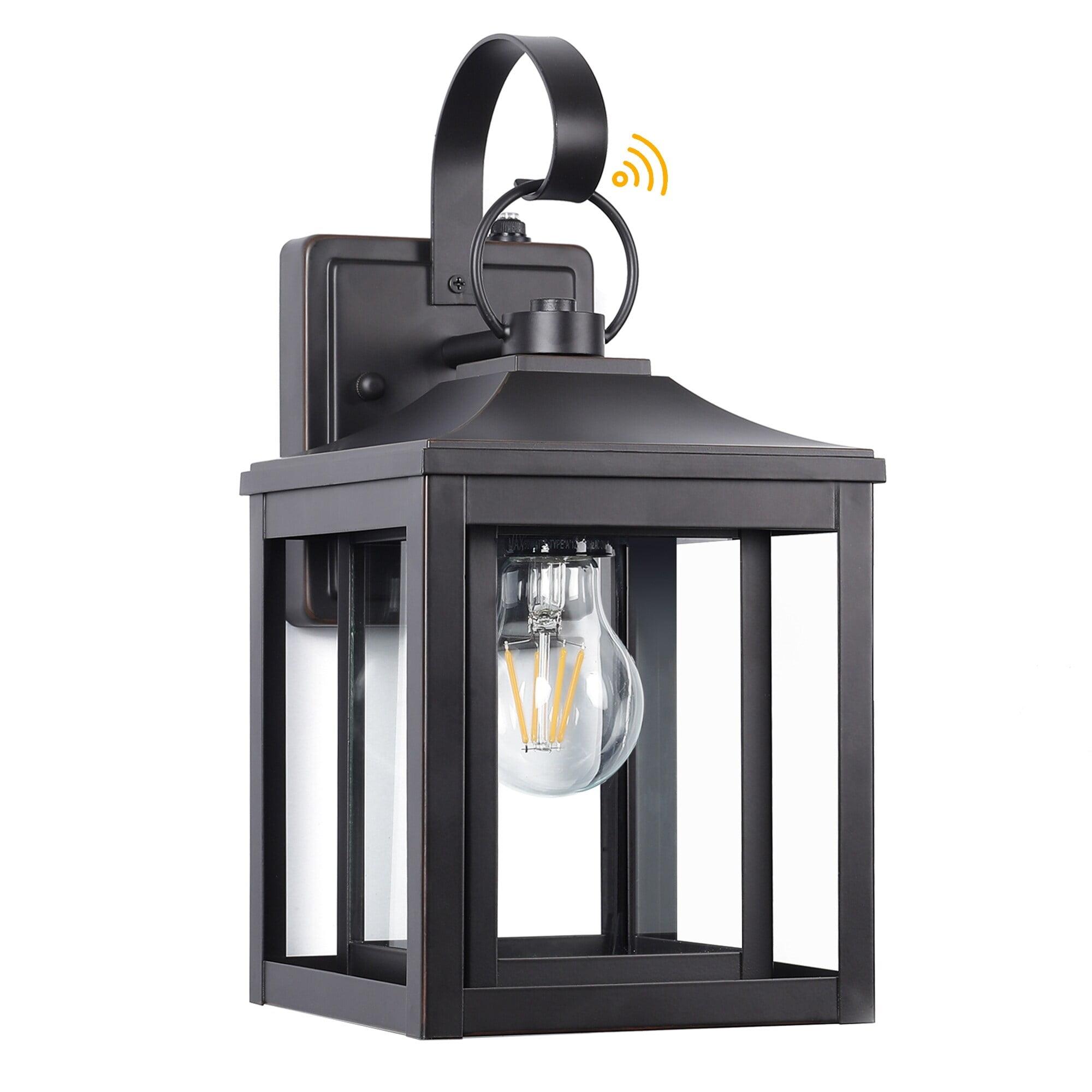 LamQee 1-Light 13"H Aluminum Outdoor Wall Lantern with Dusk to Dawn