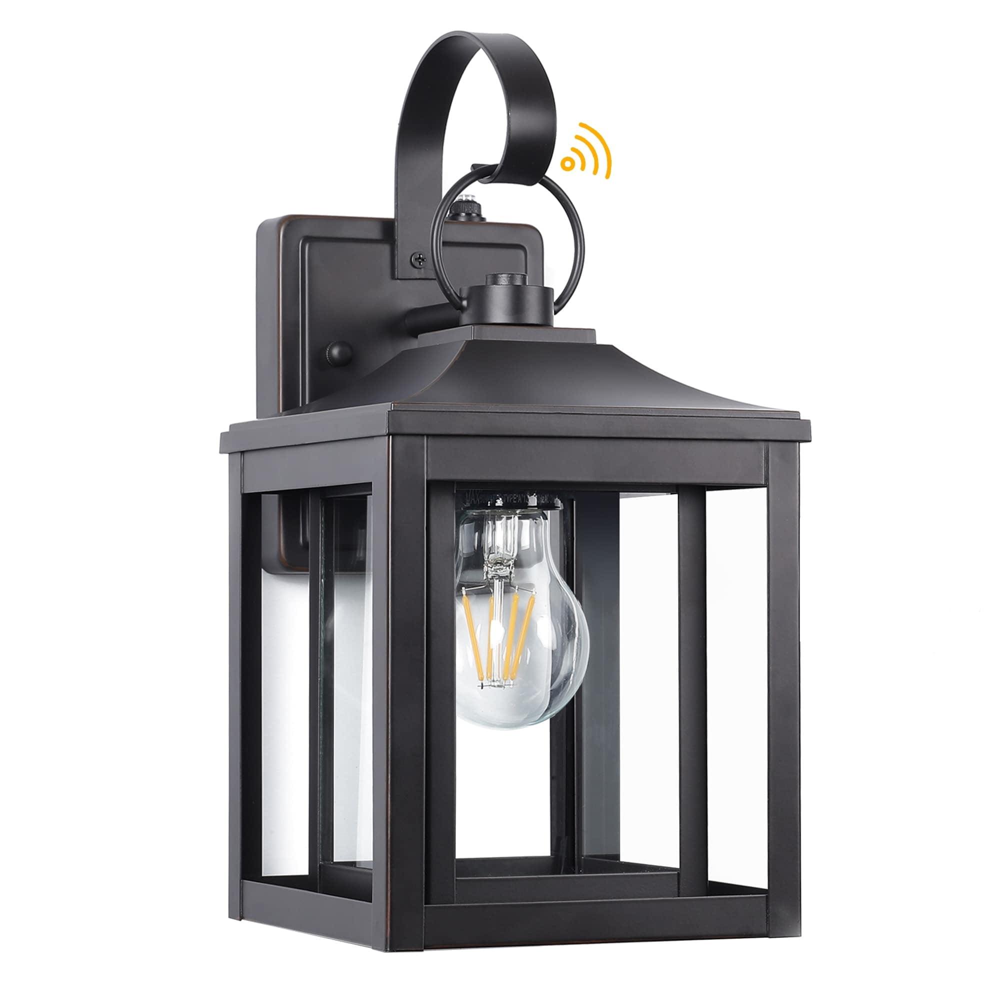 LamQee 1-Light 13"H Aluminum Outdoor Wall Lantern with Dusk to Dawn