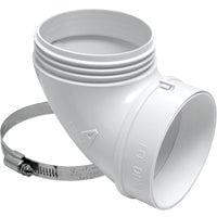 Lambro 4 In. ABS White Plastic Quick Fit Dryer Exhaust Elbow 3003L