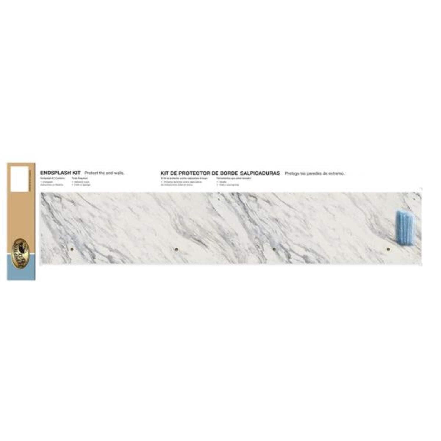 Calcutta Marble Textured Gloss Laminate Countertop Endsplash Kit