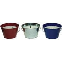 Tiki 1414064 Americana Triple Wick Citronella Candle Bucket, Assorted, 28 Oz, Each
