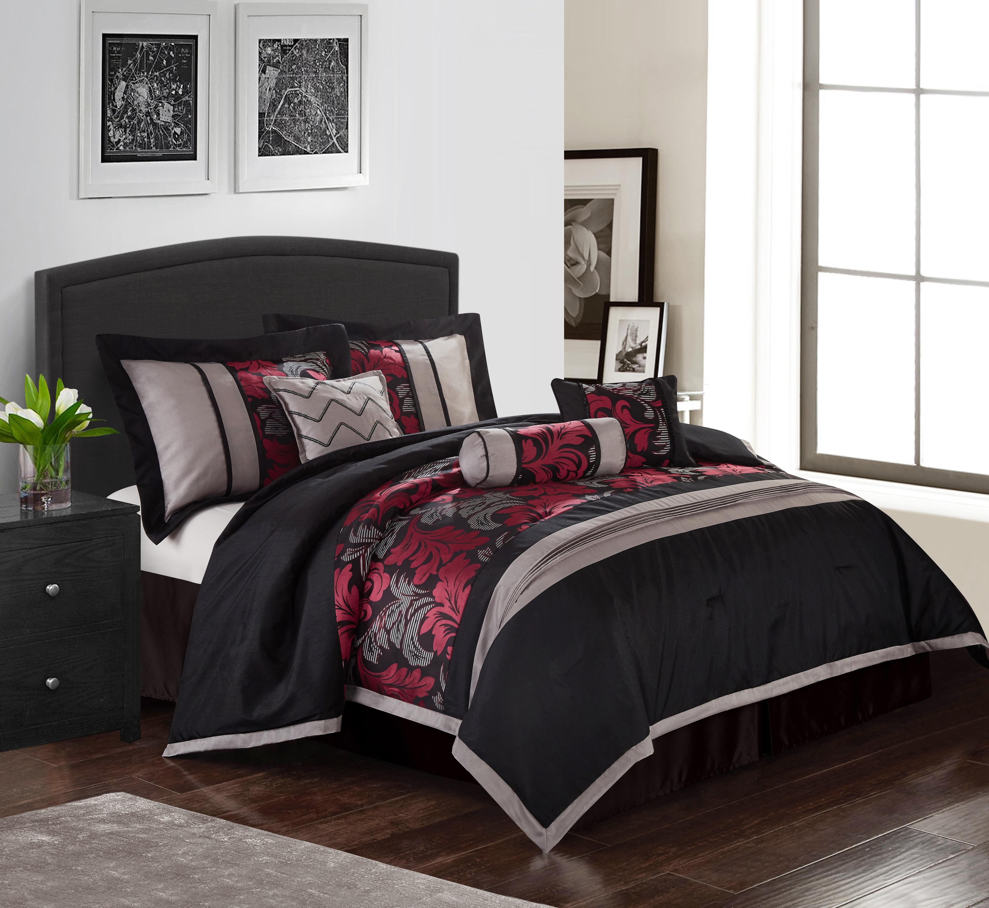 Nanshing America, Inc Pierre 7 Piece Luxury Glam Comforter Set