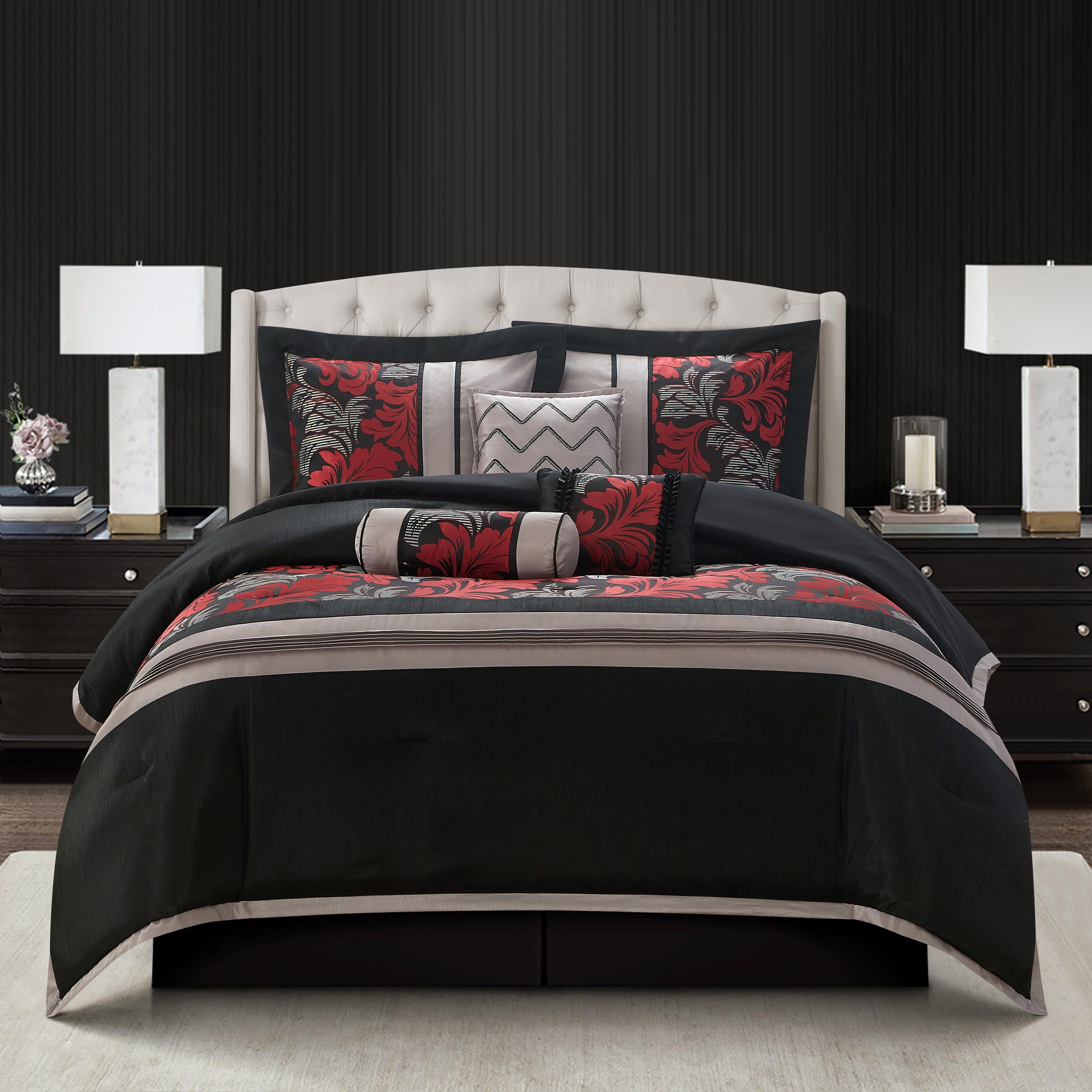 Nanshing America, Inc Pierre 7 Piece Luxury Glam Comforter Set