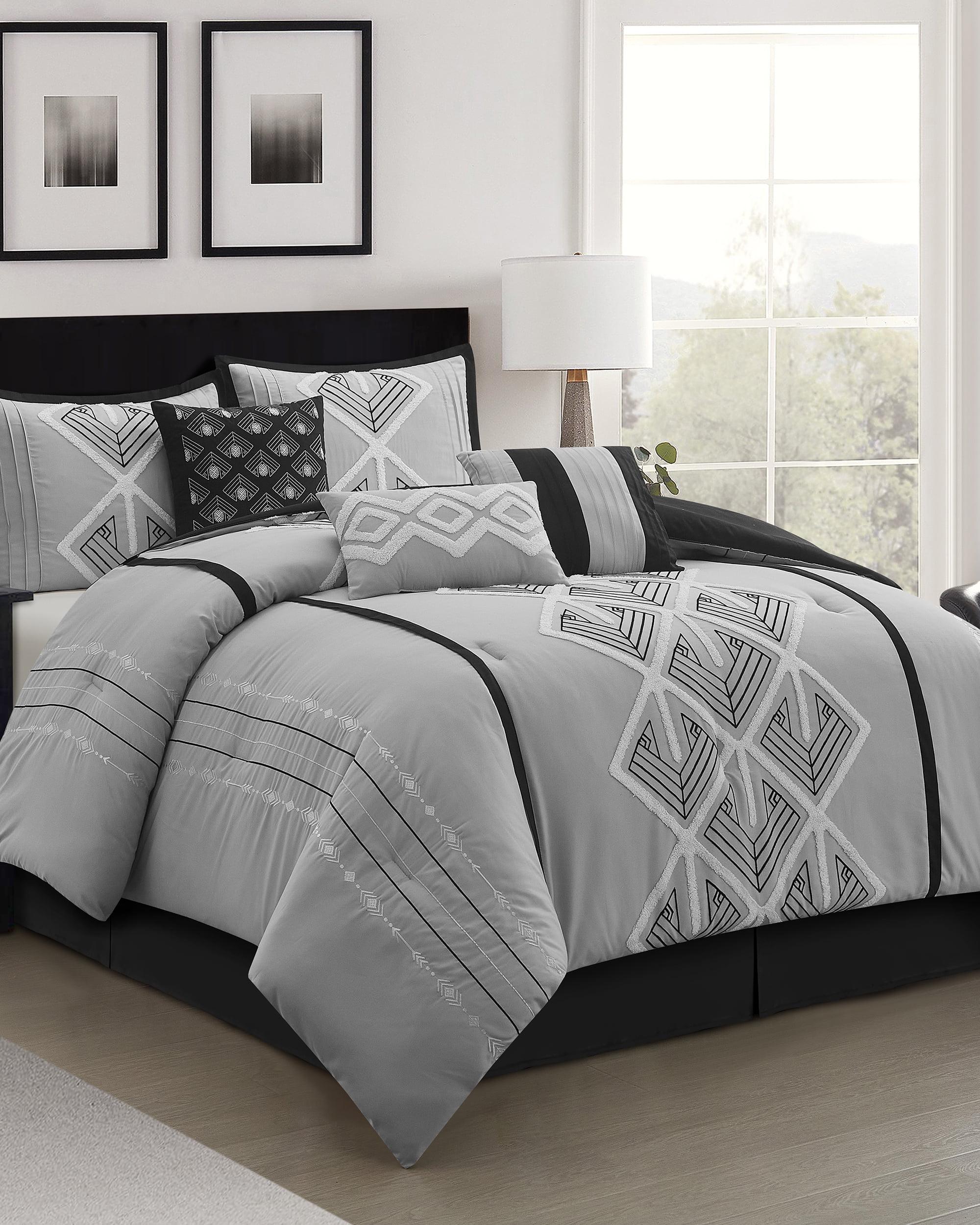 Nanshing America, Inc Vernice 7 Piece Geometric Comforter Set