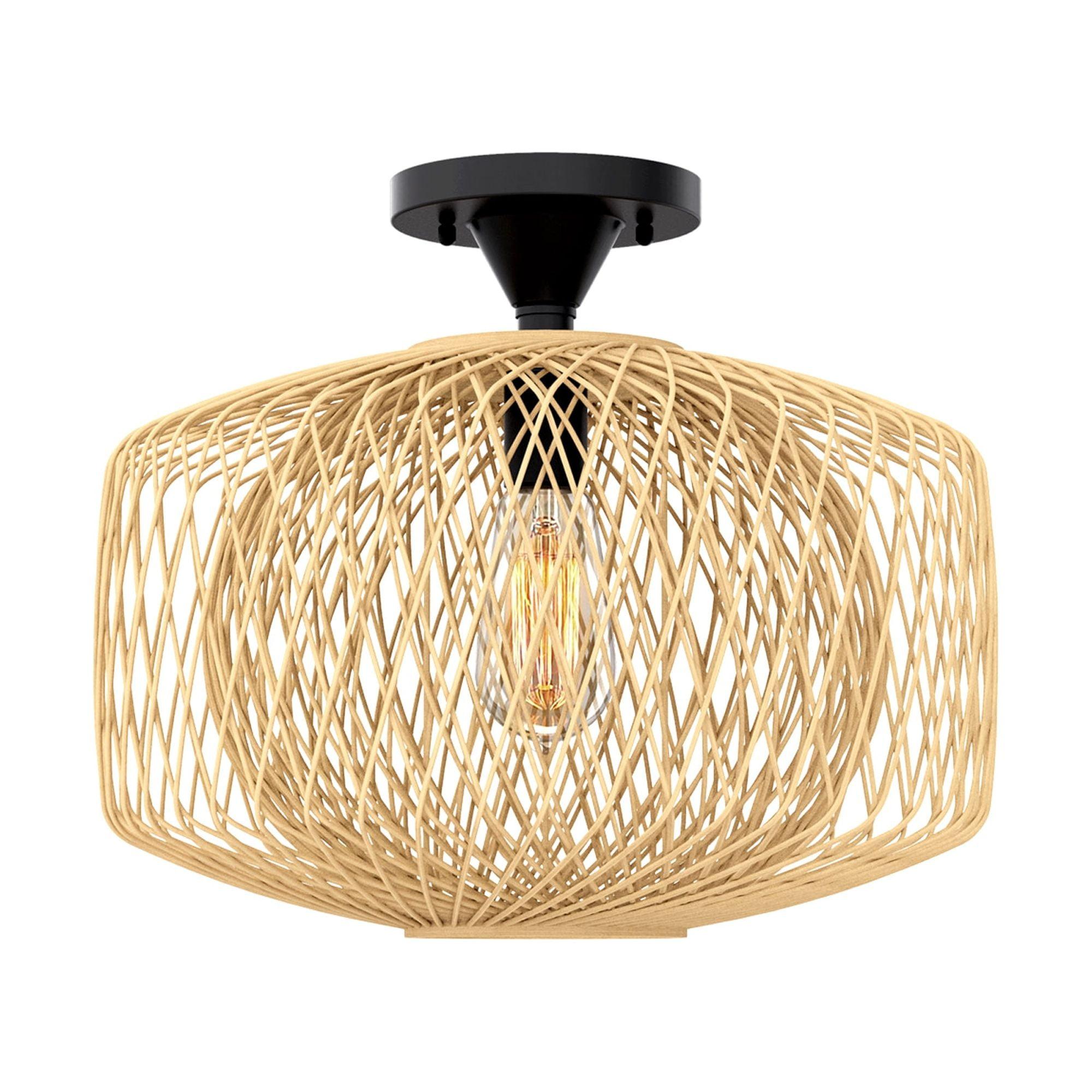 Landia Home Decorative Bamboo Semi Flush Mount Light