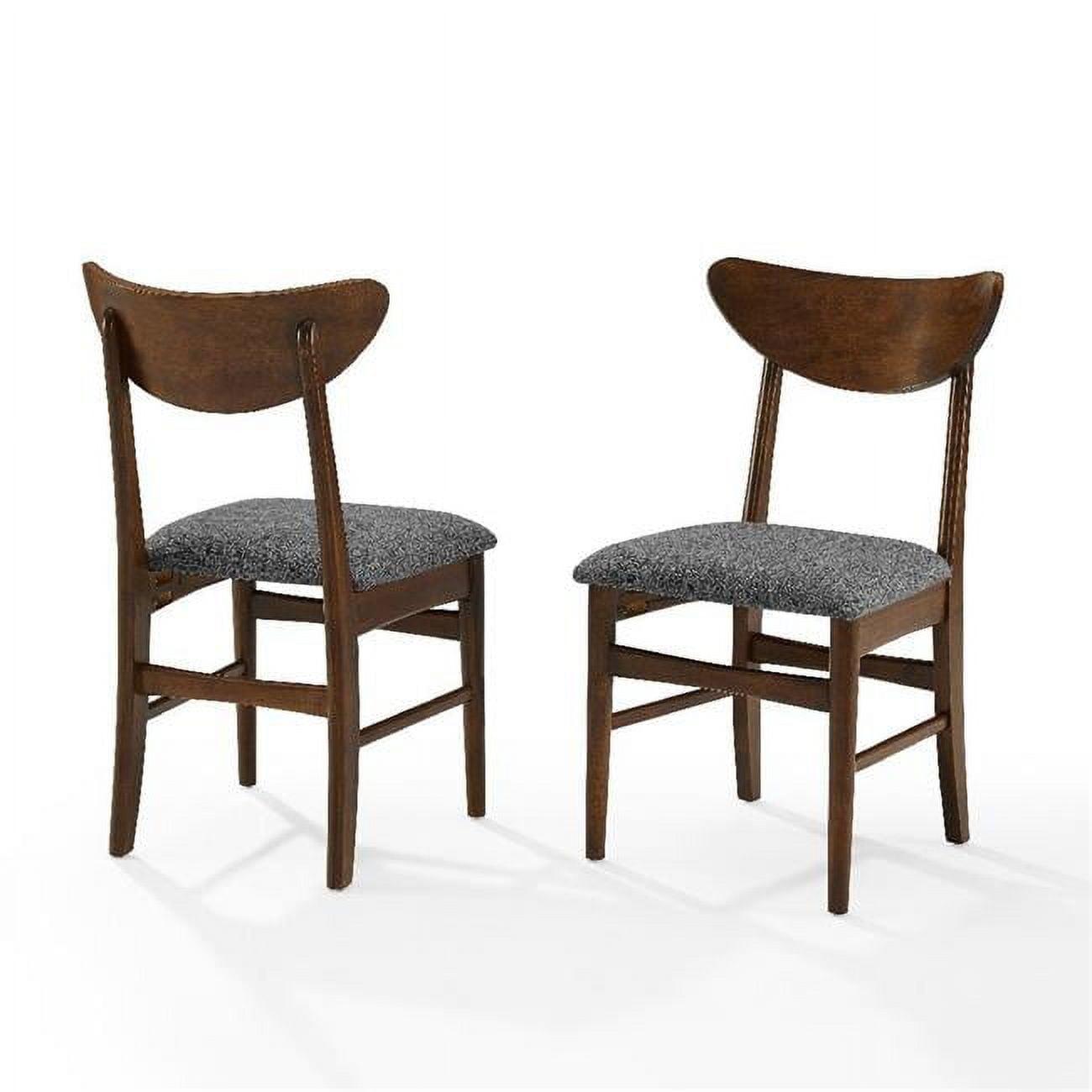 Mahogany Mid-Century Modern Upholstered Side Chair Set