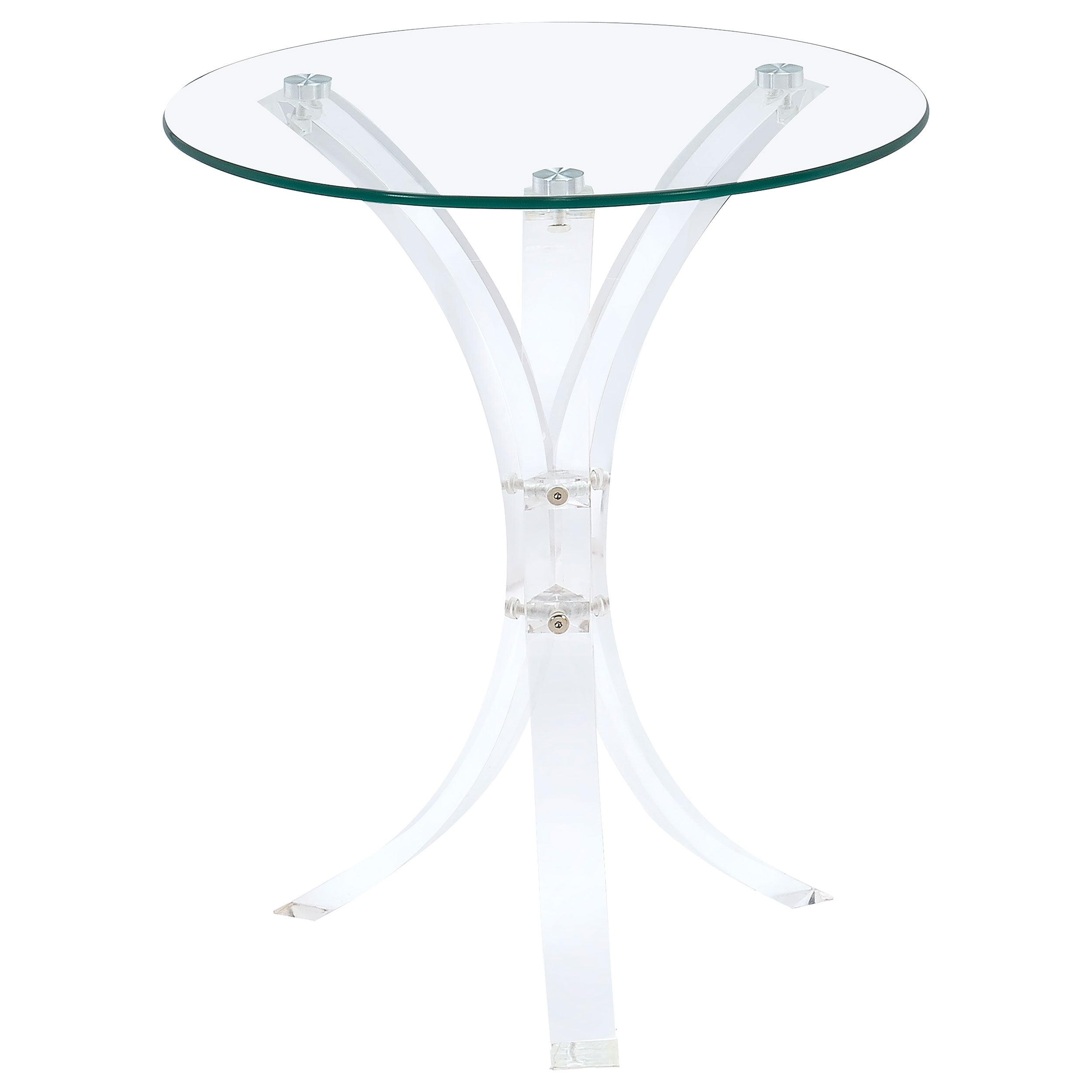 Contemporary 18'' White Round Acrylic Accent Table