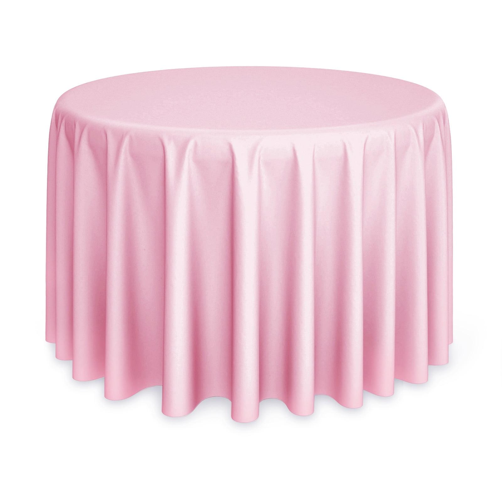 Lann's Linens Polyester Fabric Tablecloth for Wedding, Banquet, Restaurant - 108 Inch Round - Pink