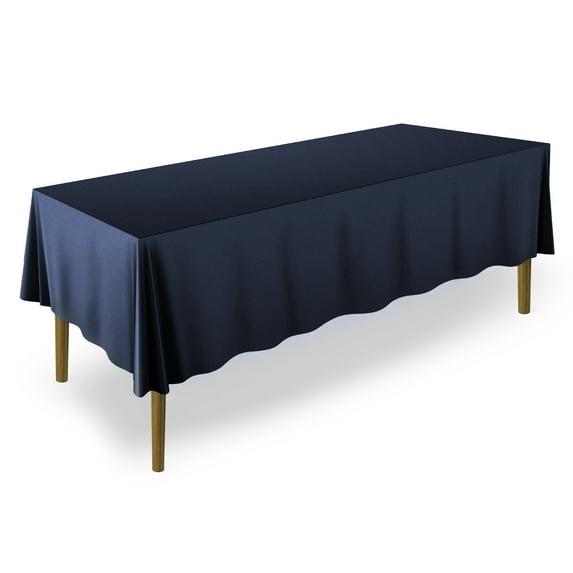 Lann's Linens Polyester Fabric Tablecloth for Wedding, Banquet, Restaurant - 70 x 120 Inch Rectangular - Navy Blue