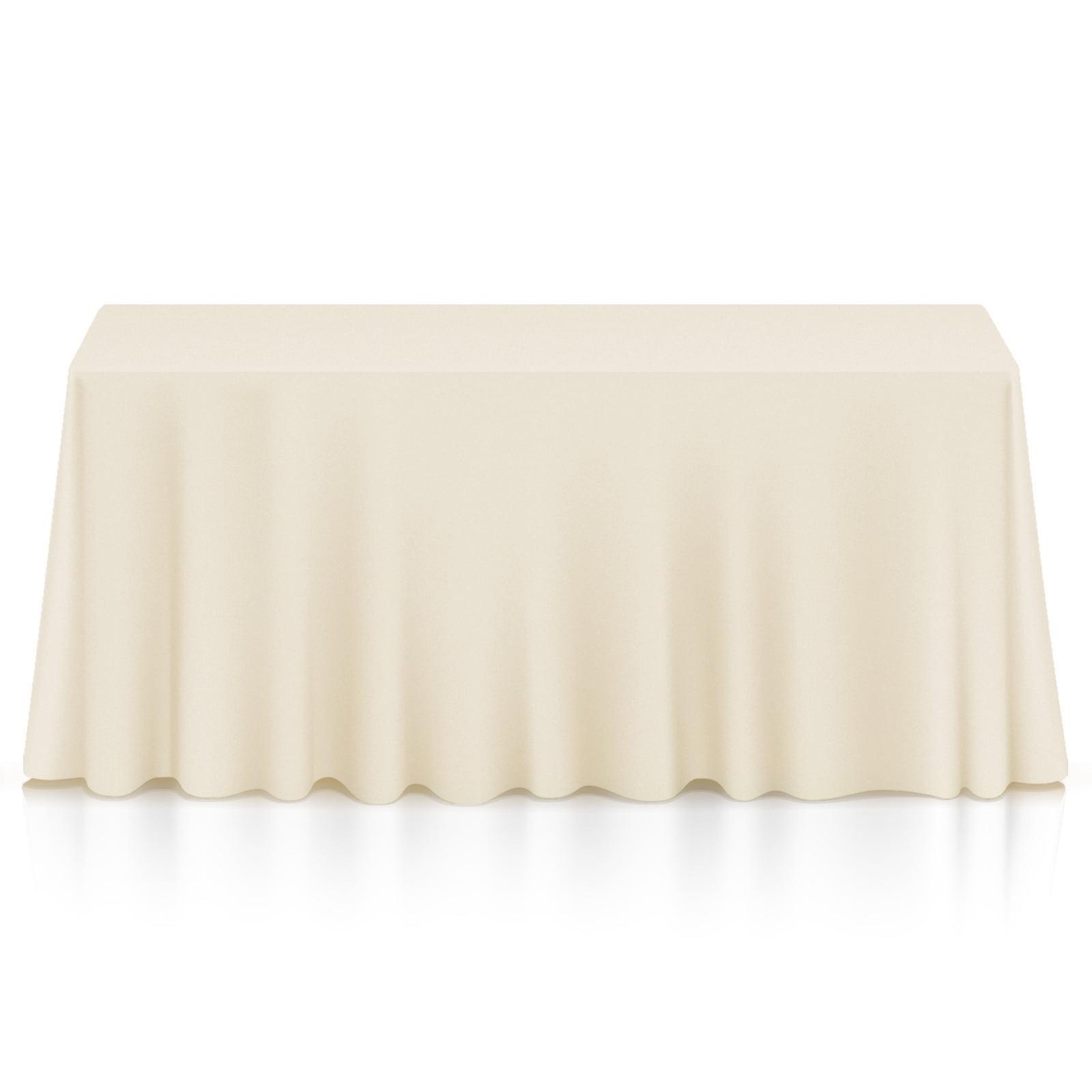 Lann's Linens Polyester Tablecloth - 90" x 156" Rectangular - Ivory