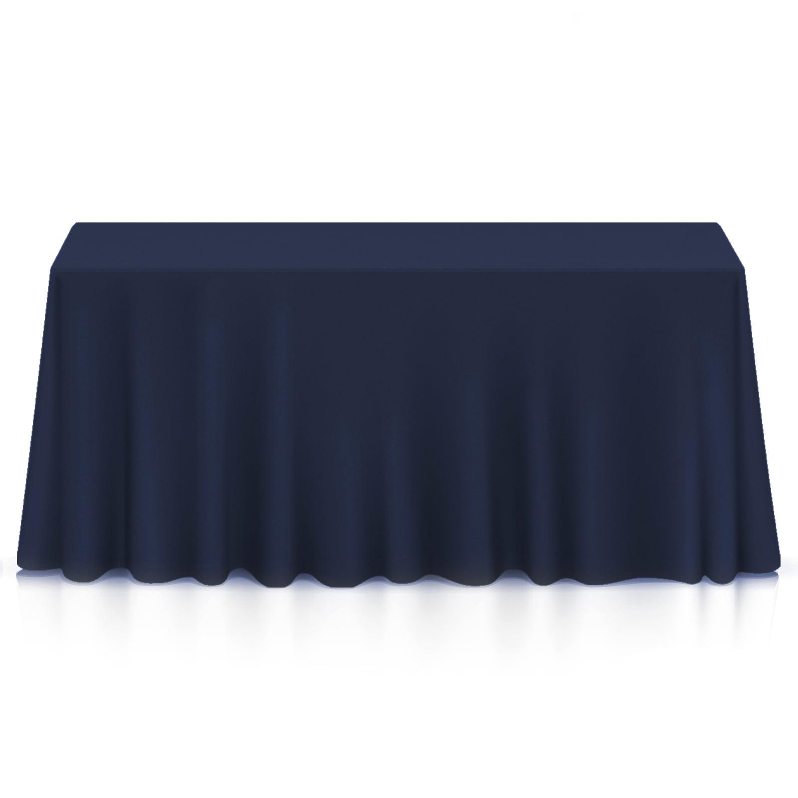 Lann's Linens Polyester Fabric Tablecloth for Wedding, Banquet, Restaurant - 90 x 156 Inch Rectangular - Navy Blue
