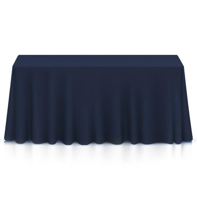 Lann's Linens Polyester Fabric Tablecloth for Wedding, Banquet, Restaurant - 90 x 156 Inch Rectangular - Navy Blue