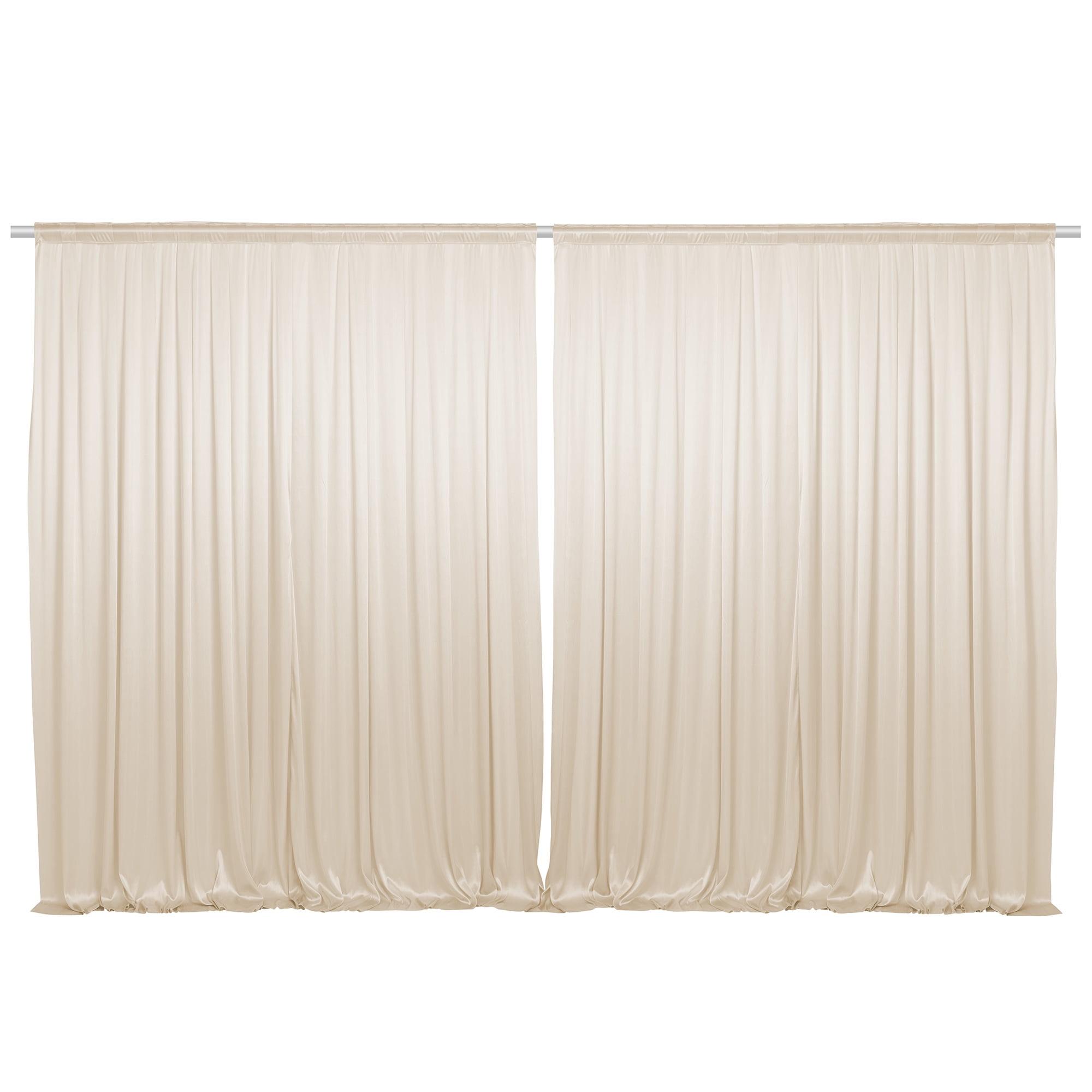 Ivory Satin Photography Backdrop Curtains, Set of 2