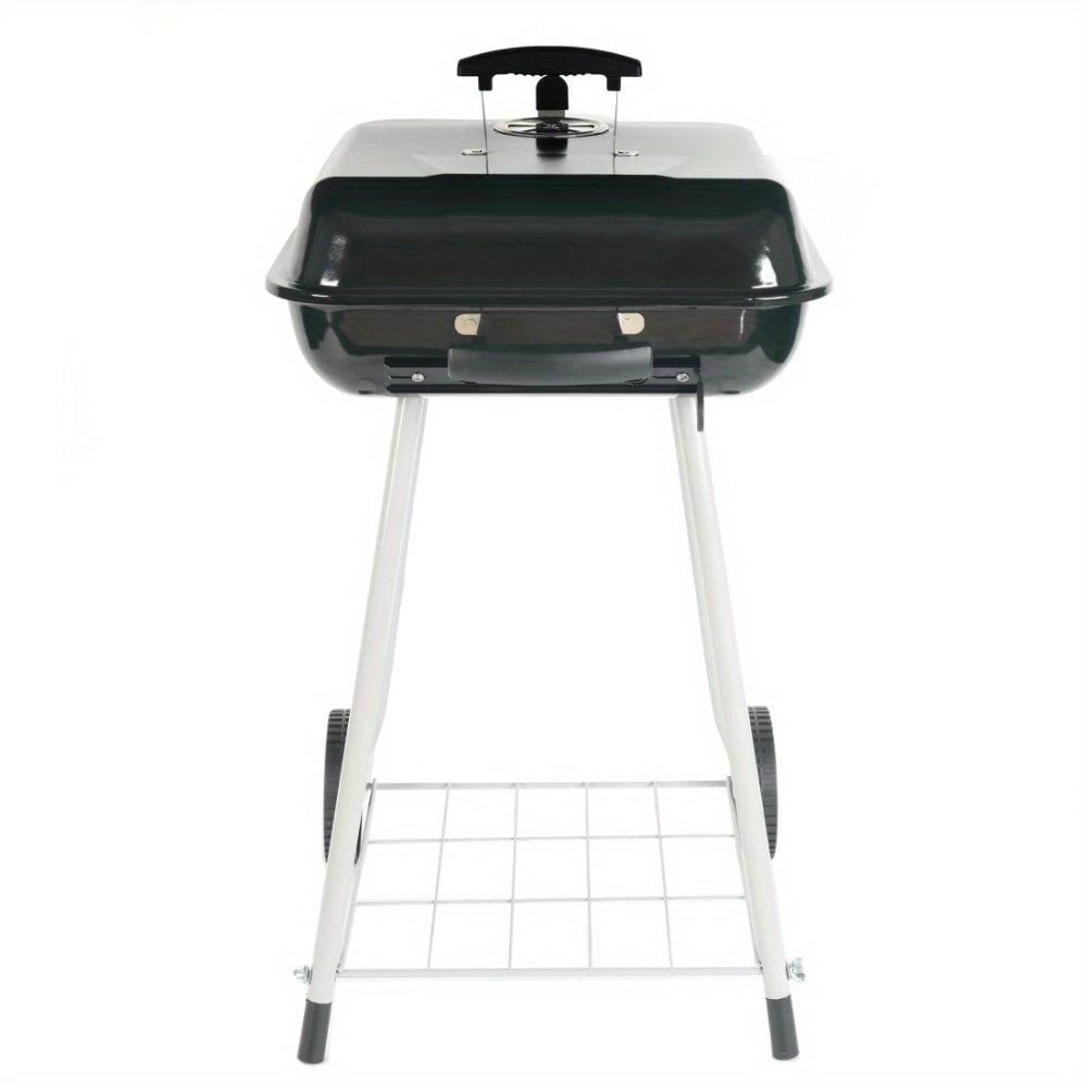 Expert Grill 17.5" Square Steel Charcoal Grill with Wheels, Black, New