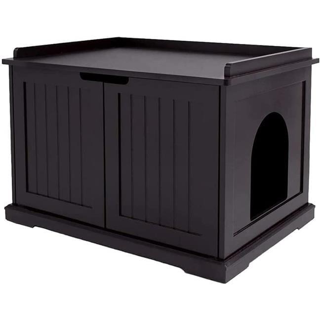 unipaws Designer Cat Litter Box Enclosure - Espresso