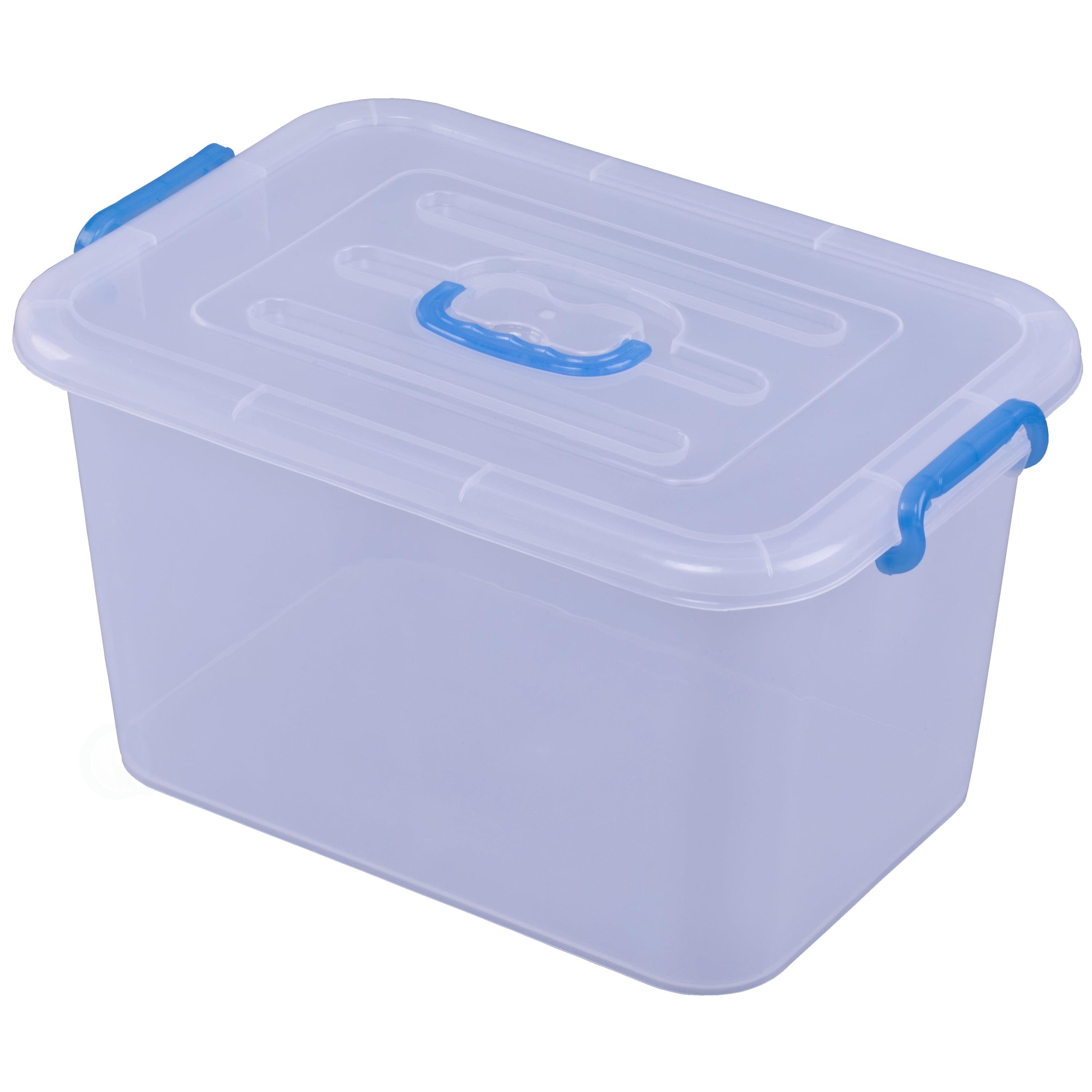 Basicwise Large Clear Storage Container With Lid and Handles