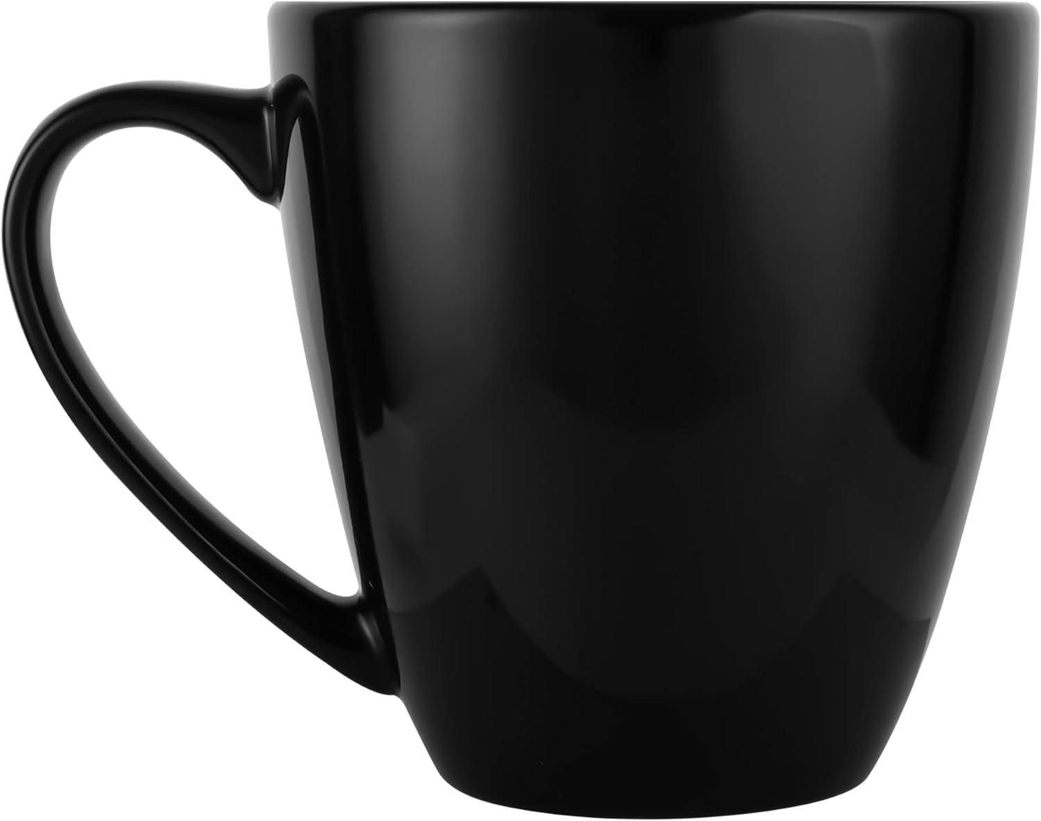 Large Black Ceramic Coffee Mug with Handle, 39oz Capacity