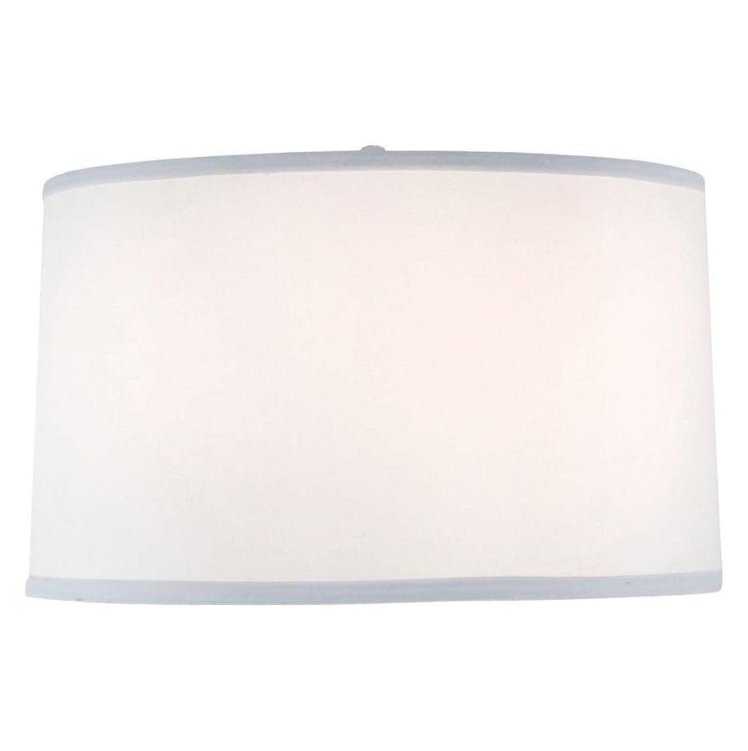 Bright White Fabric Drum Lamp Shade, 15-16 Inches