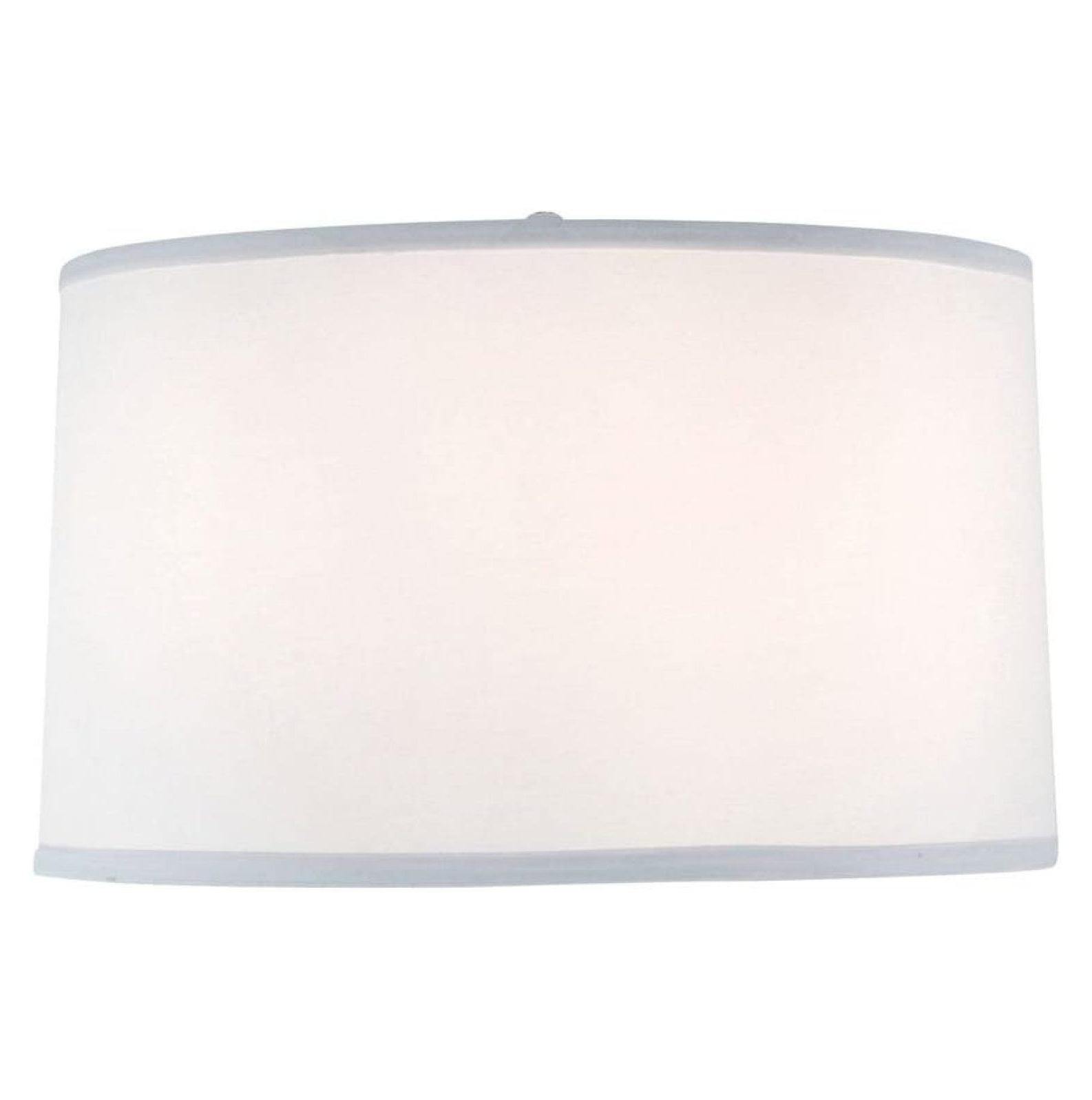 Bright White Fabric Drum Lamp Shade, 15-16 Inches