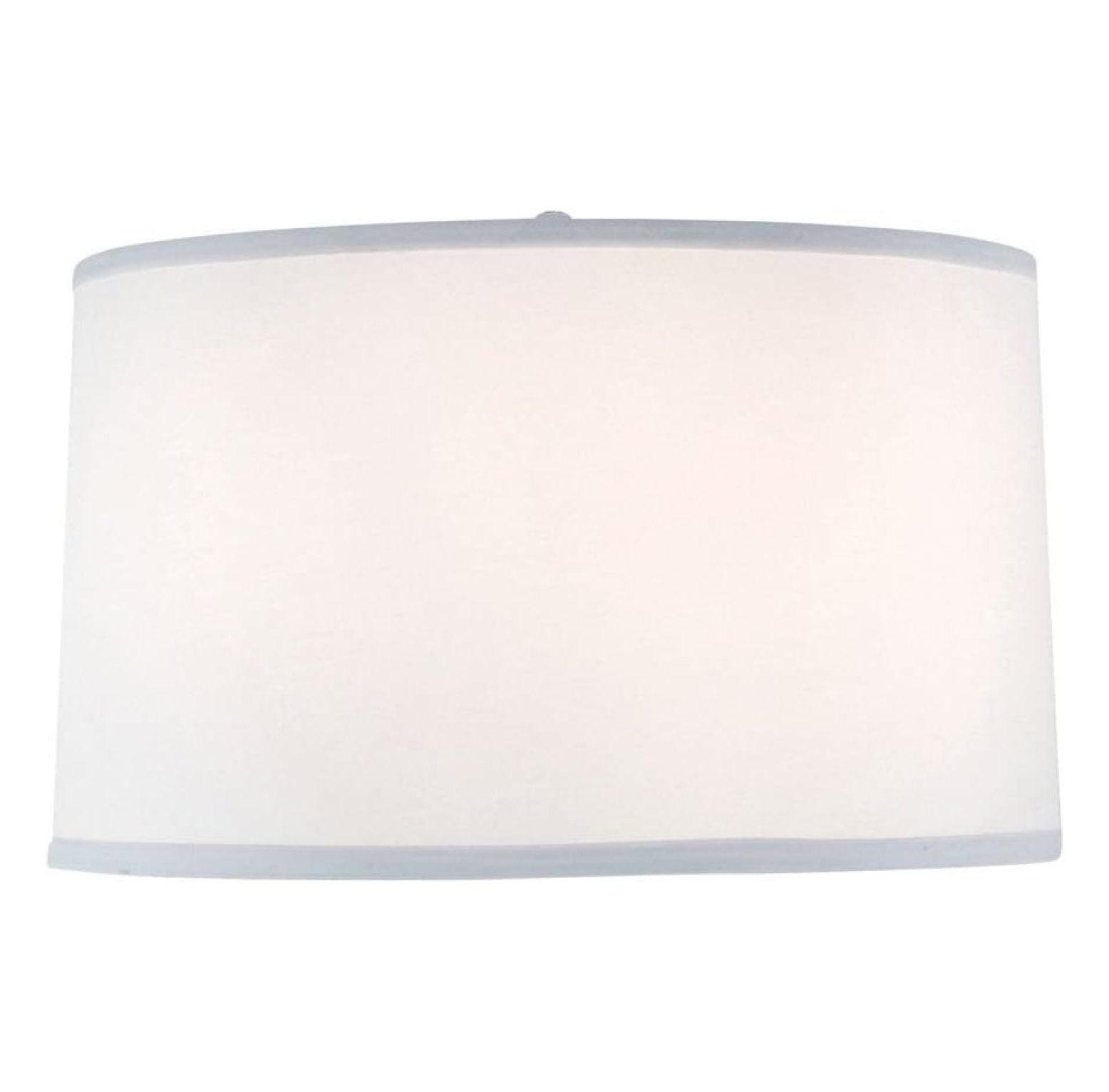 Bright White Fabric Drum Lamp Shade, 15-16 Inches