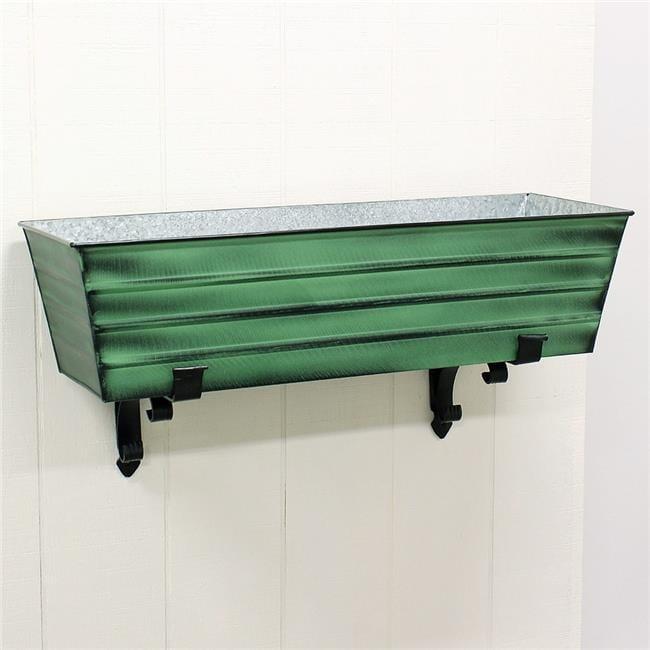 Achla  2 x 6 Railings Flower Box with Brackets Green - Large