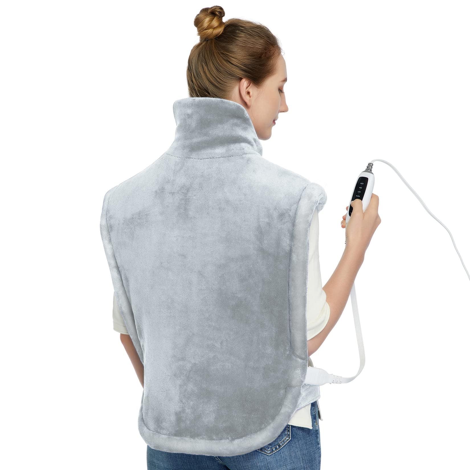 Large Grey Electric Heating Pad for Neck and Shoulders