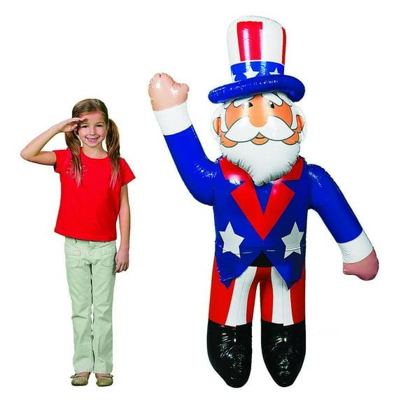 Large Inflatable Uncle Sam (Over 5 feet Tall) Fourth of July, Memorial Day Decor and USA Patriotic Party Supplies