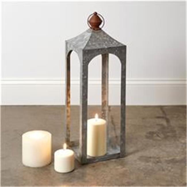 Large Galvanized Metal Hanging Candle Lantern