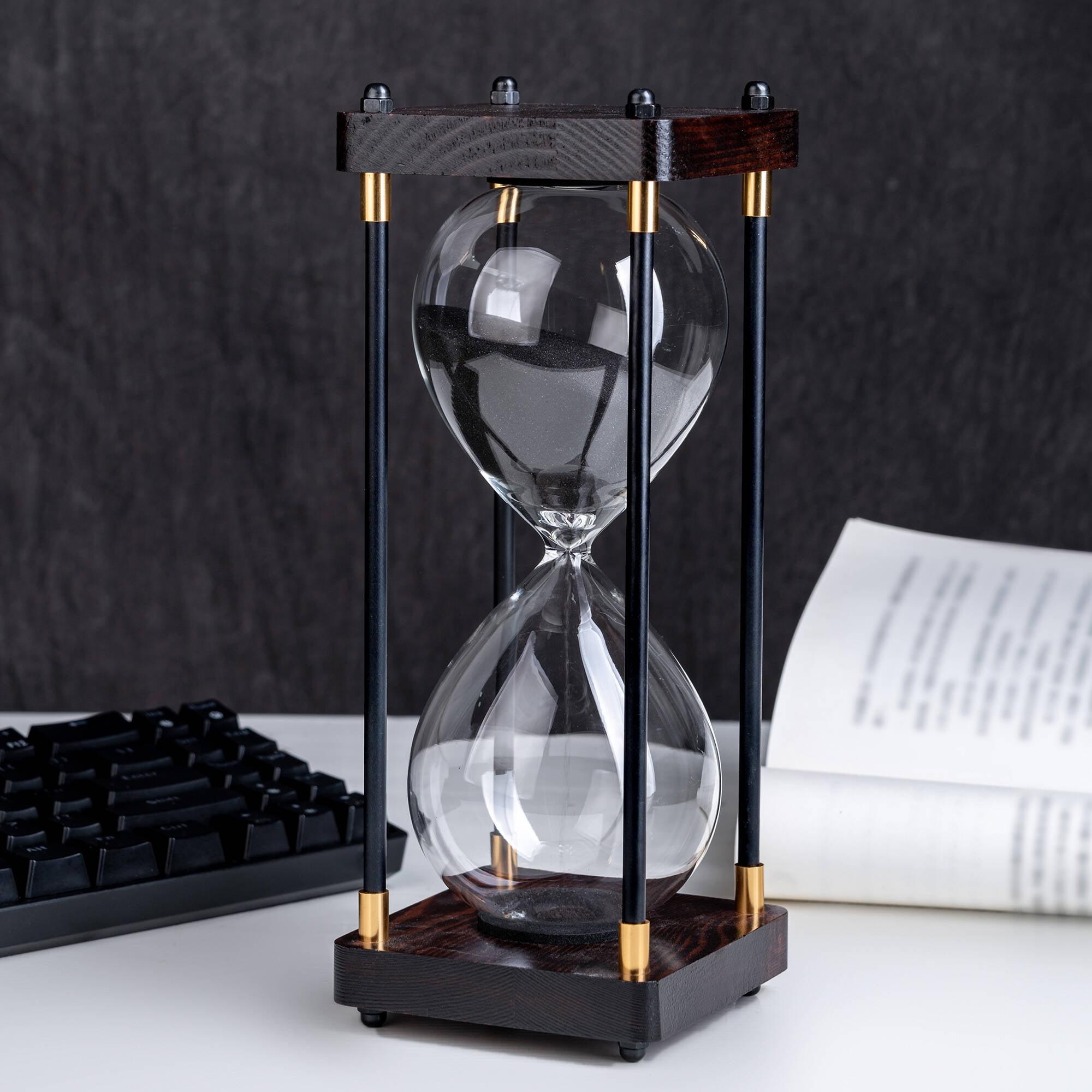 Large Sand Timer, Hourglass Timer 60 Minutes ,Vintage Wooden Hour Glass Timer