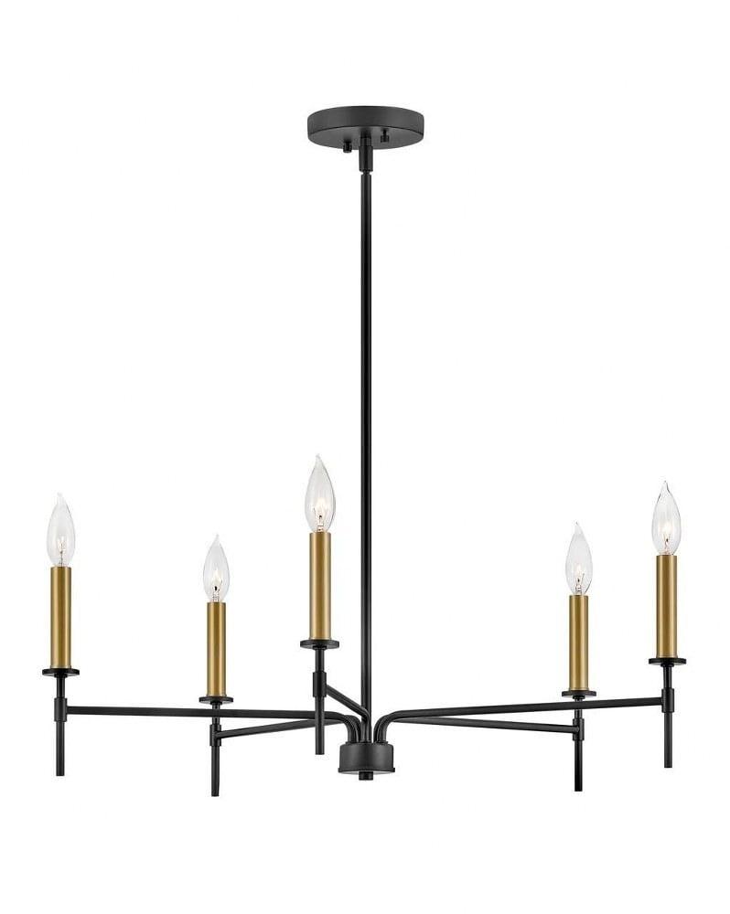 Lark Hux 5 - Light Fabric Dimmable Modern Linear Chandelier