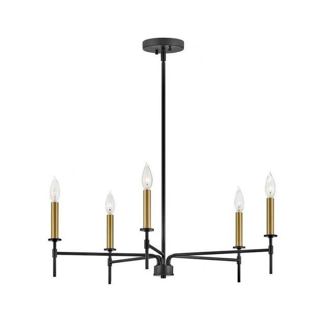 Lark Hux 5 - Light Fabric Dimmable Modern Linear Chandelier