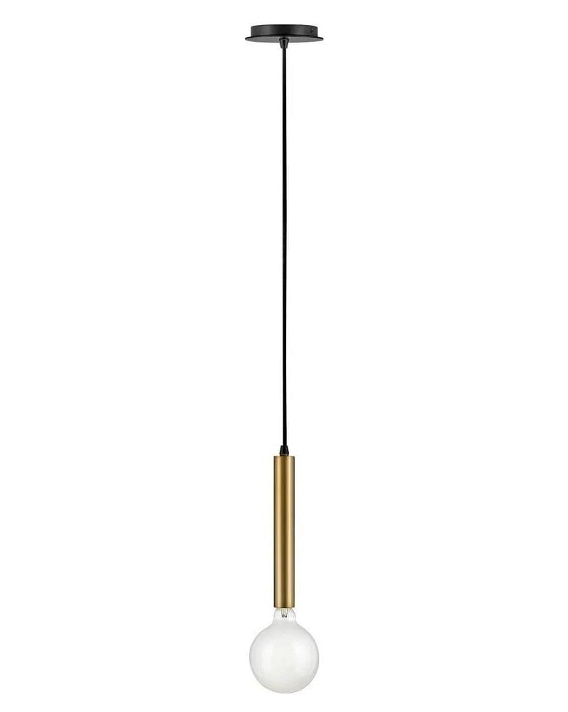 Bobbie Mid-Century Lacquered Brass and Black 1-Light Pendant