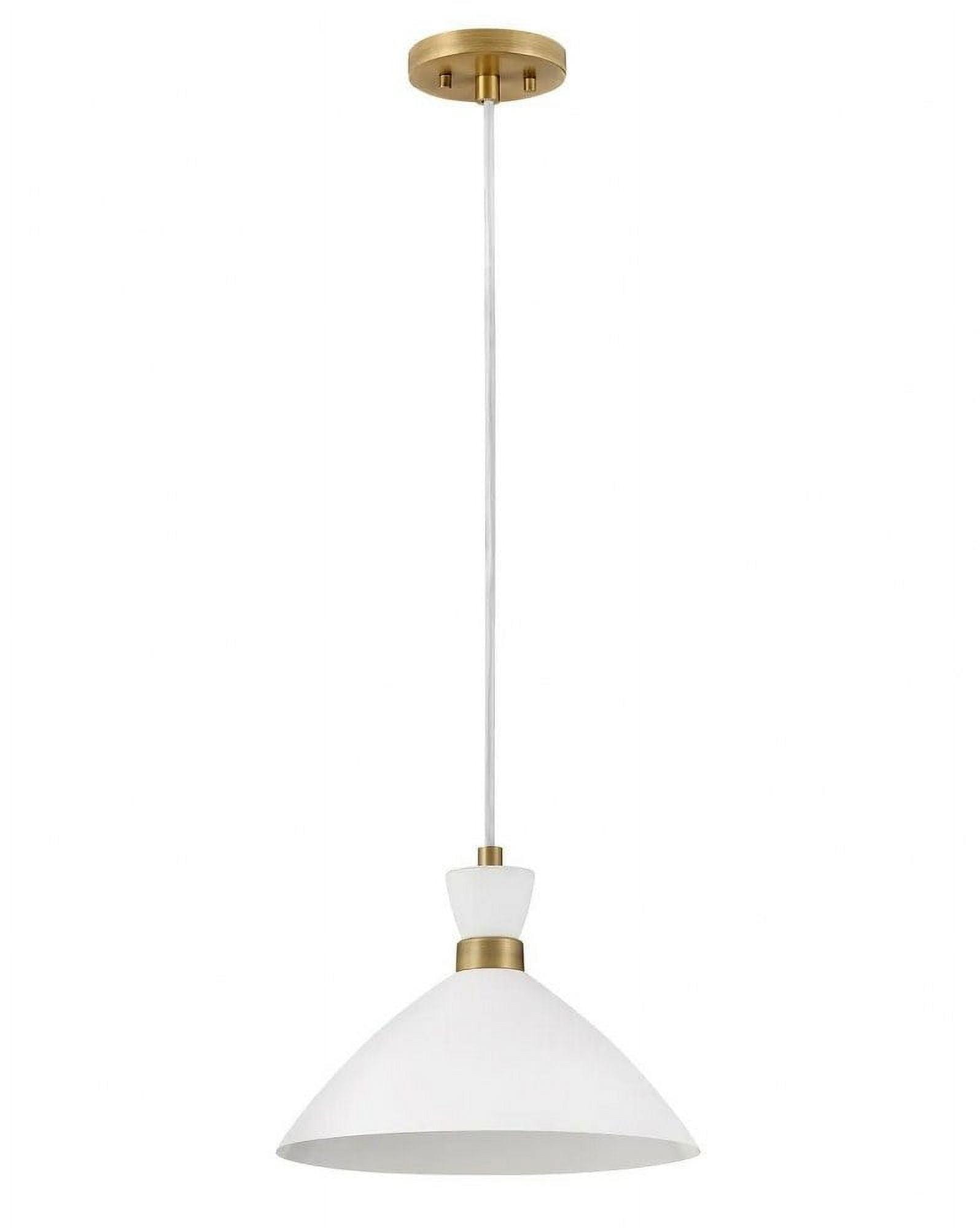 Lark Simon 1 - Light Pendant in  Matte White/Heritage Brass