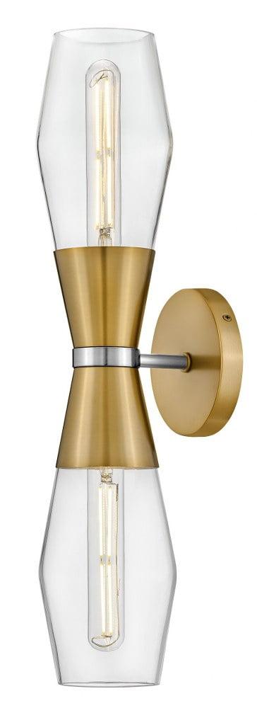 Lark Livie 2-Light Tall Angular Wall Sconce with On/Off Button