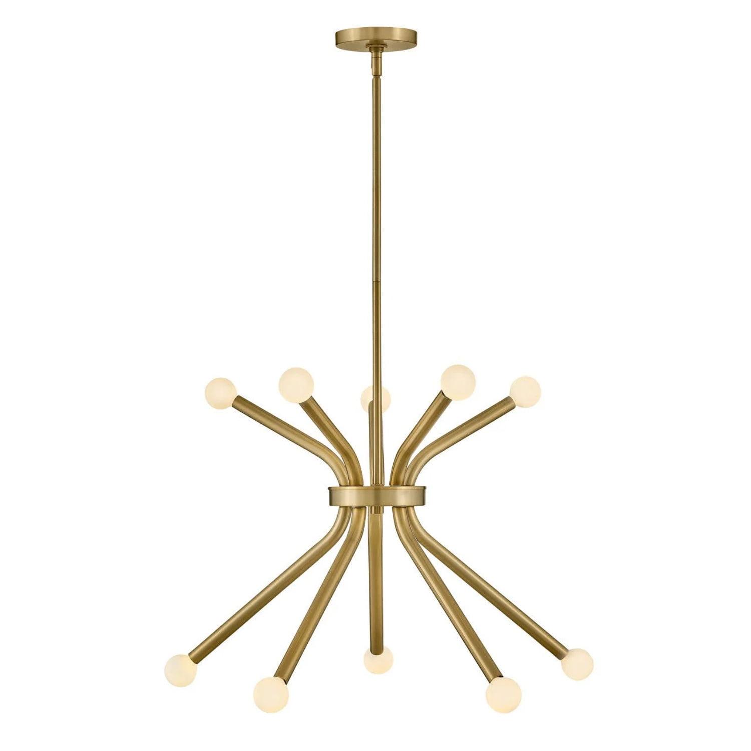 Lark Axton 10 - Light Chandelier in  Lacquered Brass