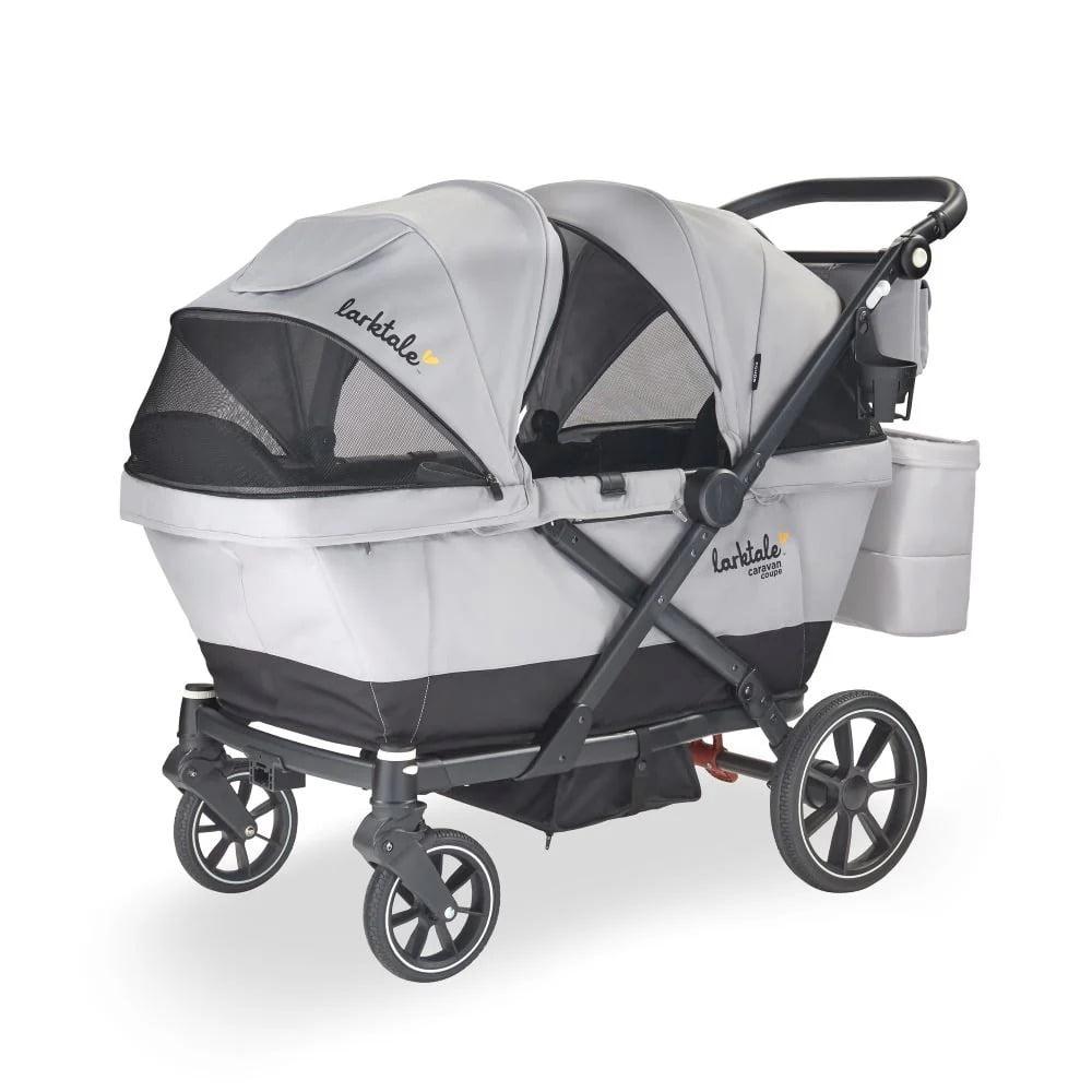 Larktale Caravan Coupe V2 Compact Stroller Wagon with Reclining Seats - Gray/Blue