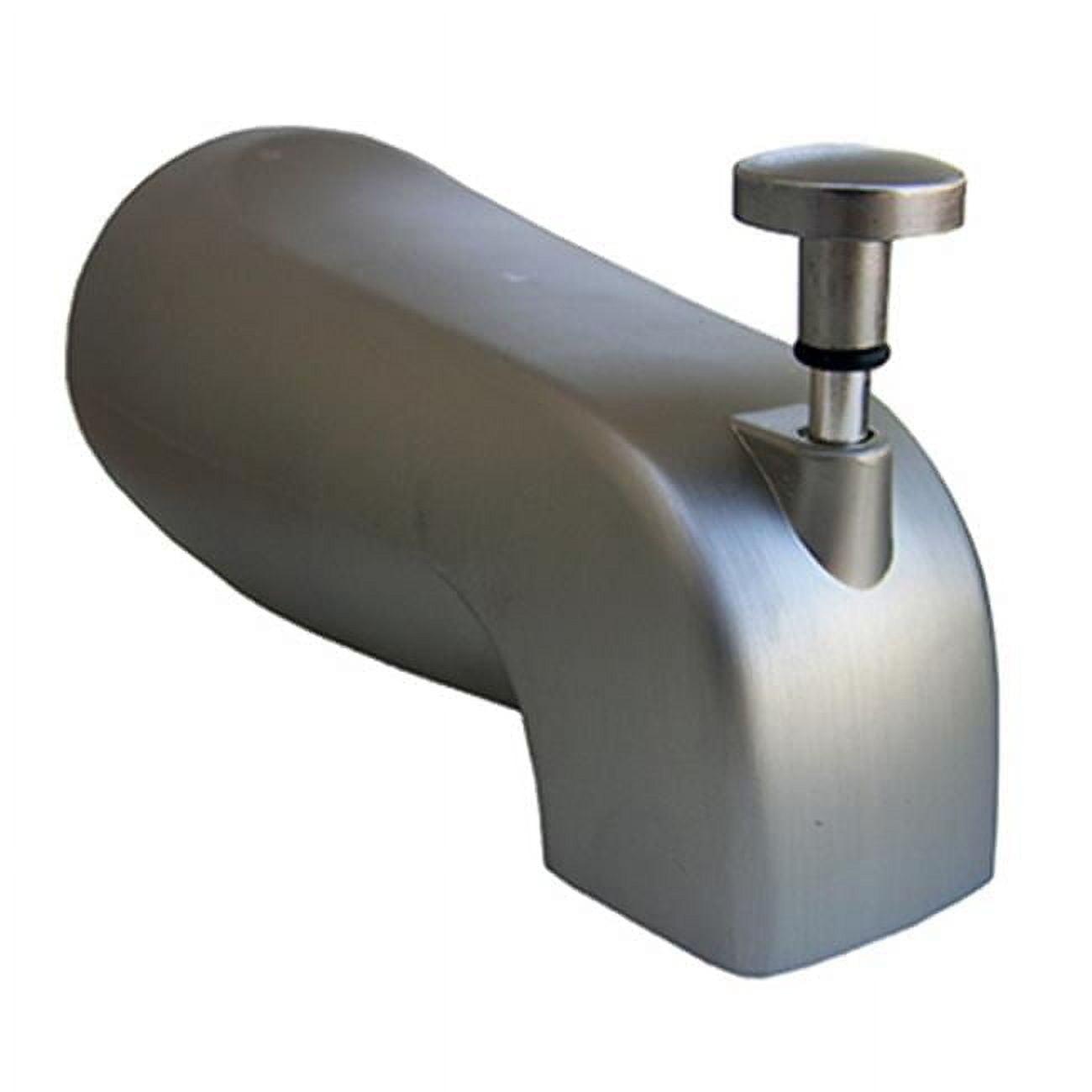 LASCO 08-1065 4 in 1 Fits Most Connection Bathtub Spout with Diverter Style, Satin Nickel Finish