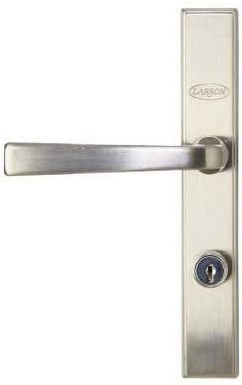 Brushed Nickel Straight Lever Handleset for Storm Doors