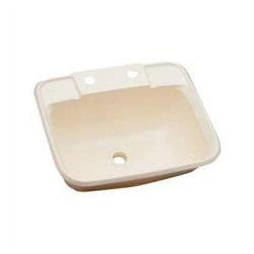 Lasalle Bris  14.75 x 12.25 in. Utopia Plastic Parchment Drop-In Rectangular Single Bowl Lavatory Sink