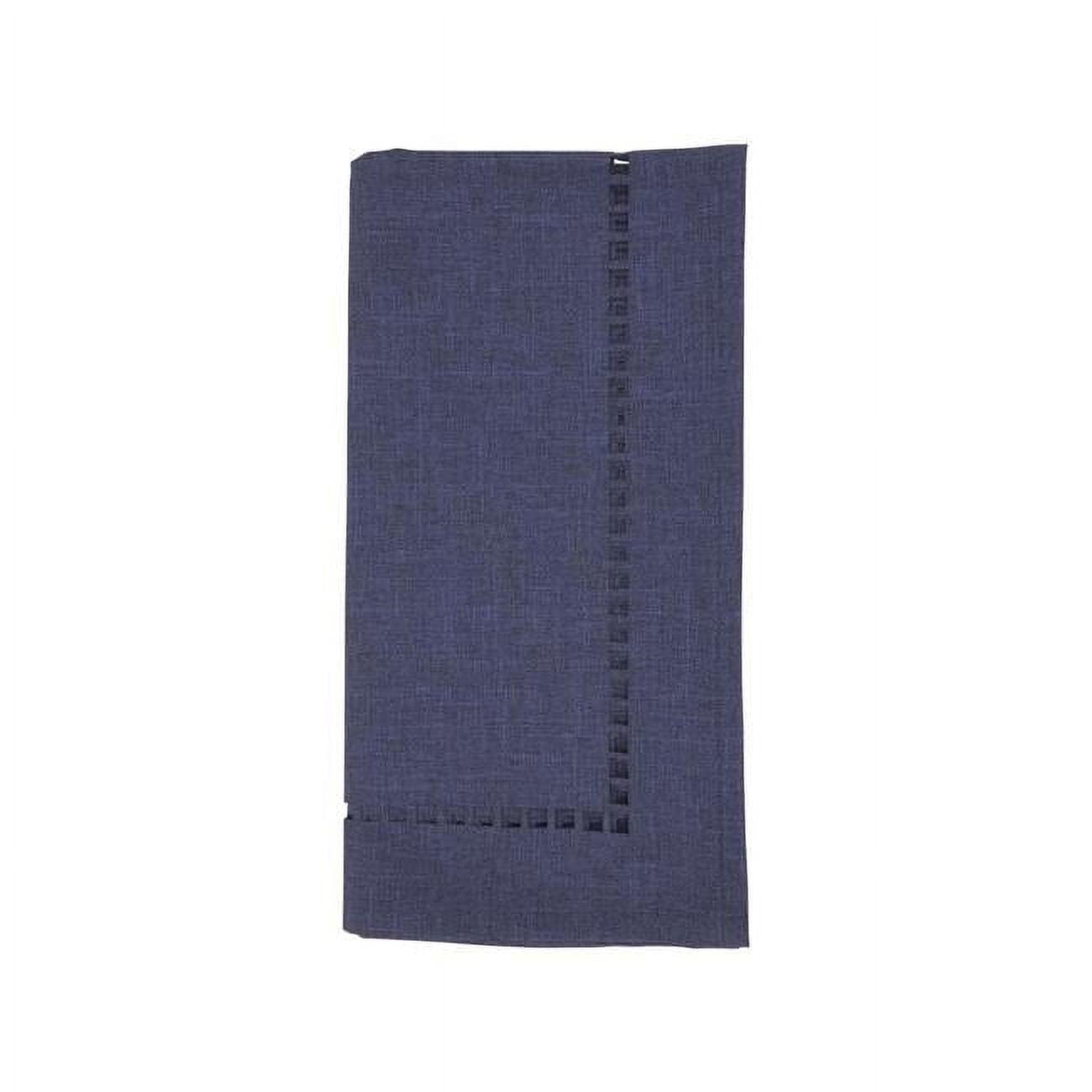 Navy Blue 20" Laser-Cut Hemstitch Polyester Napkin Set