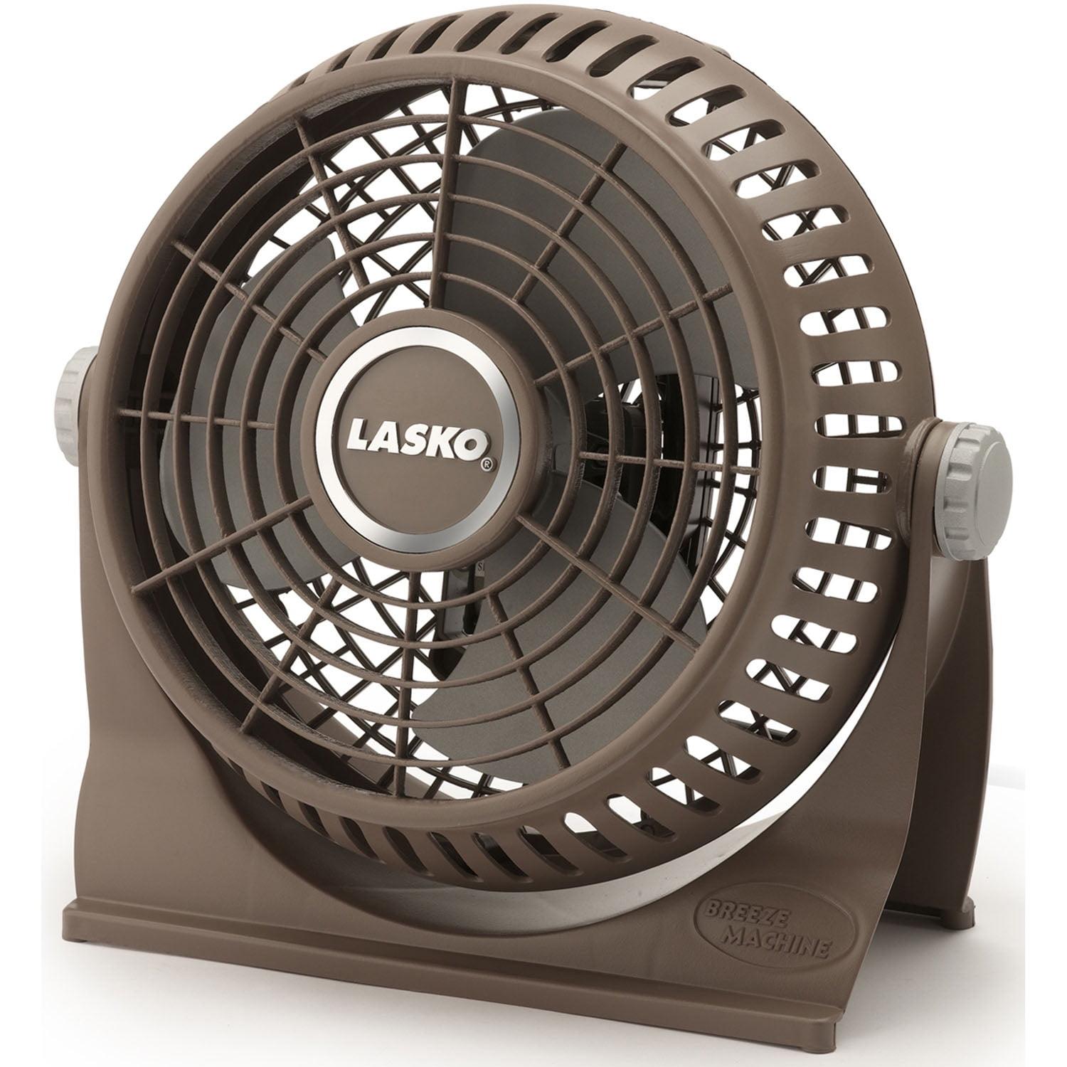 Compact Aerodynamic 10" Oscillating Desk/Floor Fan in Brown