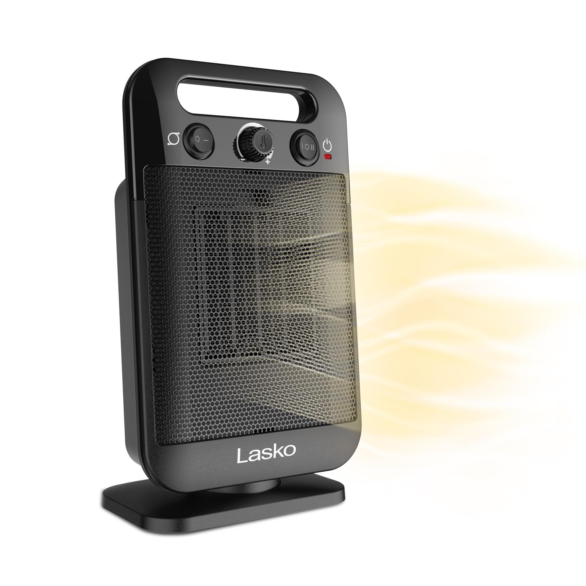 Lasko 12" Black Ceramic Electric Space Heater with Thermostat