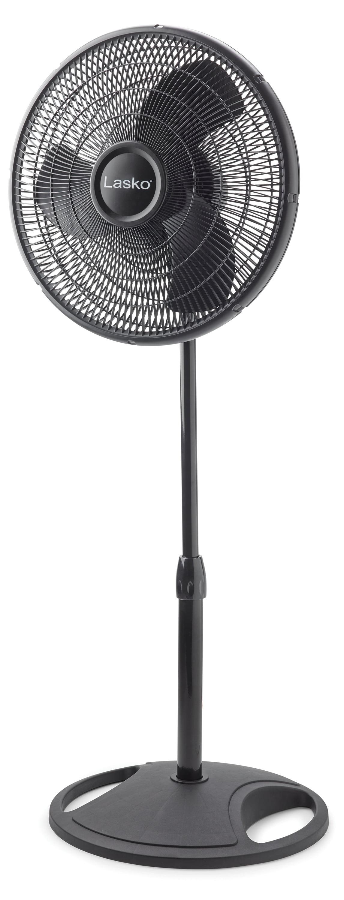 Lasko 16-Inch Black Adjustable Oscillating Pedestal Fan