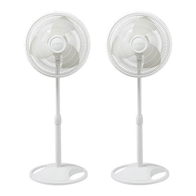 Lasko Lasko 16 Inch Oscillating Adjustable Tilting Pedestal Stand Fan, White (2 Pack) (Set of 2)